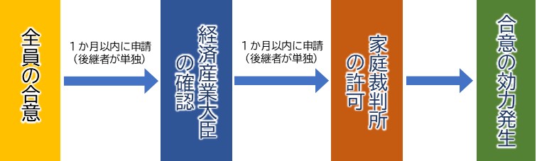 民法特例を申請する全体の流れの図